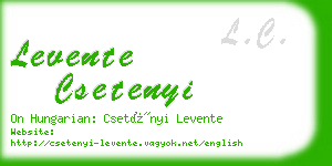 levente csetenyi business card